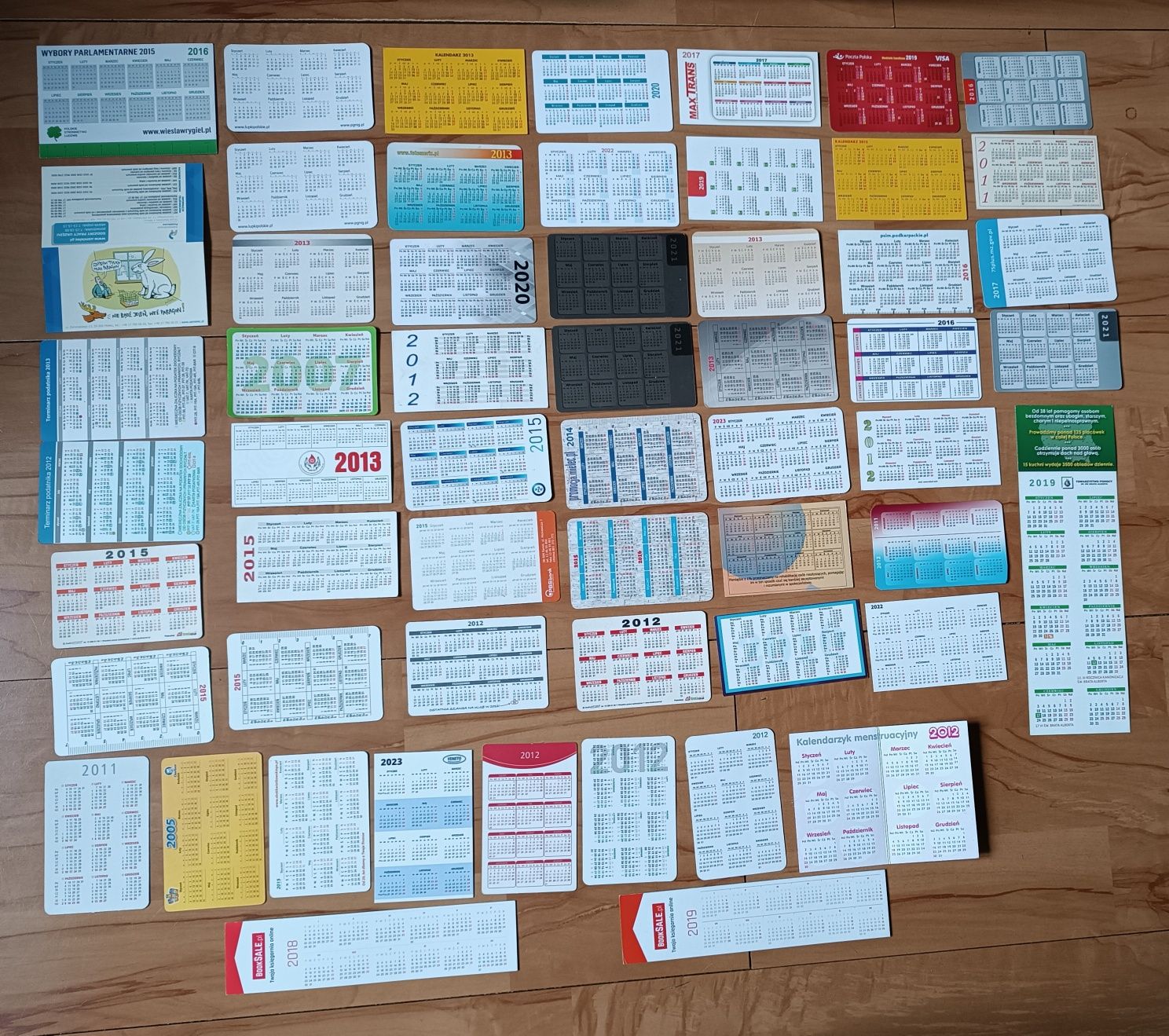 Kalendarzyk kalendarzyki listkowe zestaw 56 sztuk