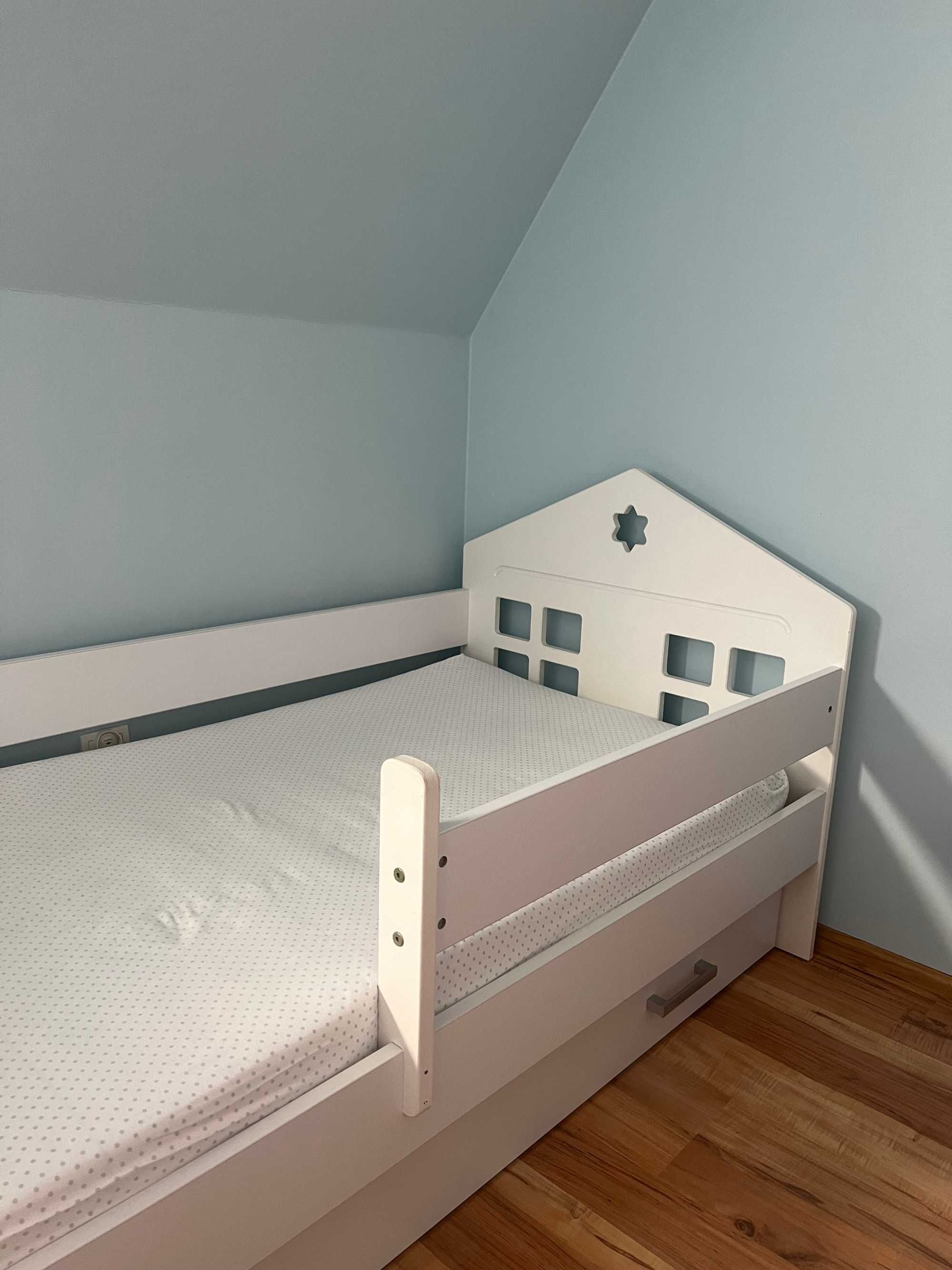 Łóżko dziecięce z szufladą 160X80 białe + materac gratis