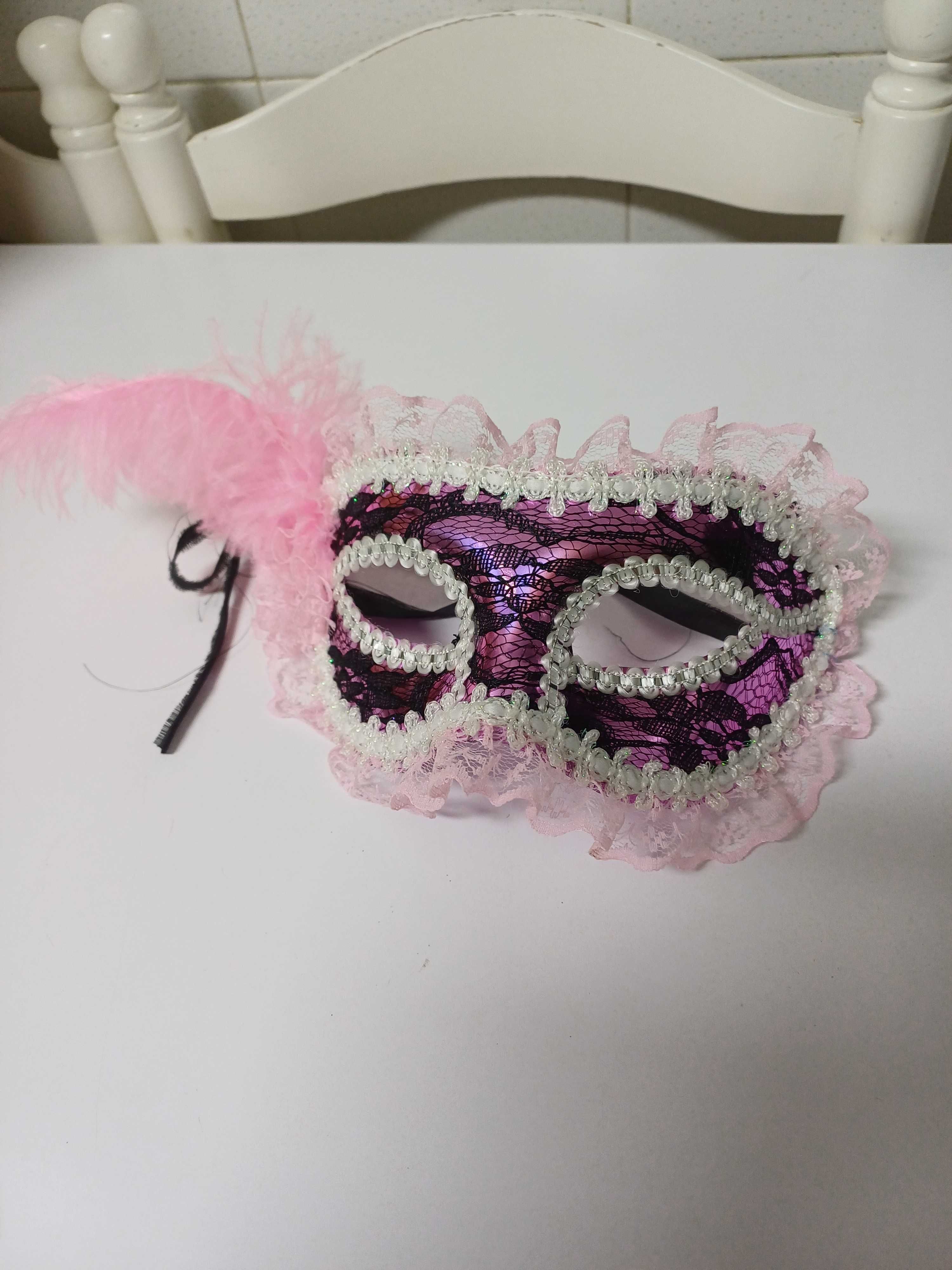 Mascara para baile de mascaras ou para o Carnaval Rosa
