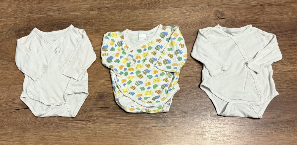 Zestaw kopertowe body niemowlęce r. 62 68