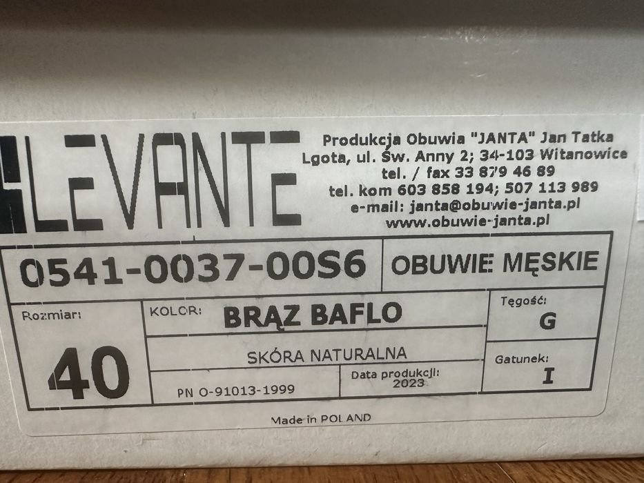 Eleganckie brązowe buty, pólbuty, skóra naturalna R. 40