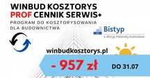 Program kosztorysujący WINBUD Prof z e-Bistyp i Serwisem Plus