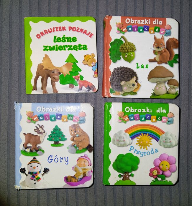 Zestaw czterech książeczek "Obrazki dla maluchów" i "Okruszek Poznaje"
