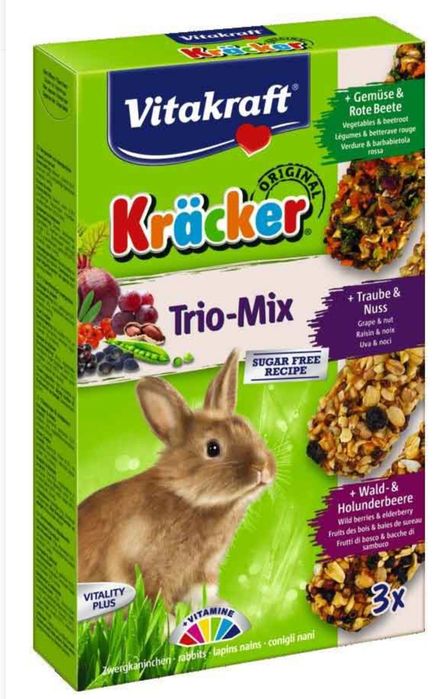 Vitakraft KRACKER 3 SZT mix DLA królika WARZ/ORZ/O