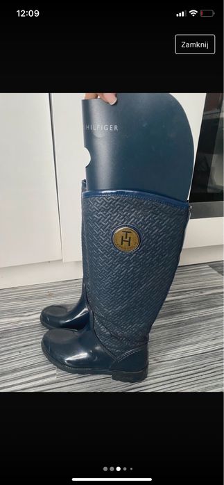 Kalosze kozaki granatowe Tommy Hilfiger