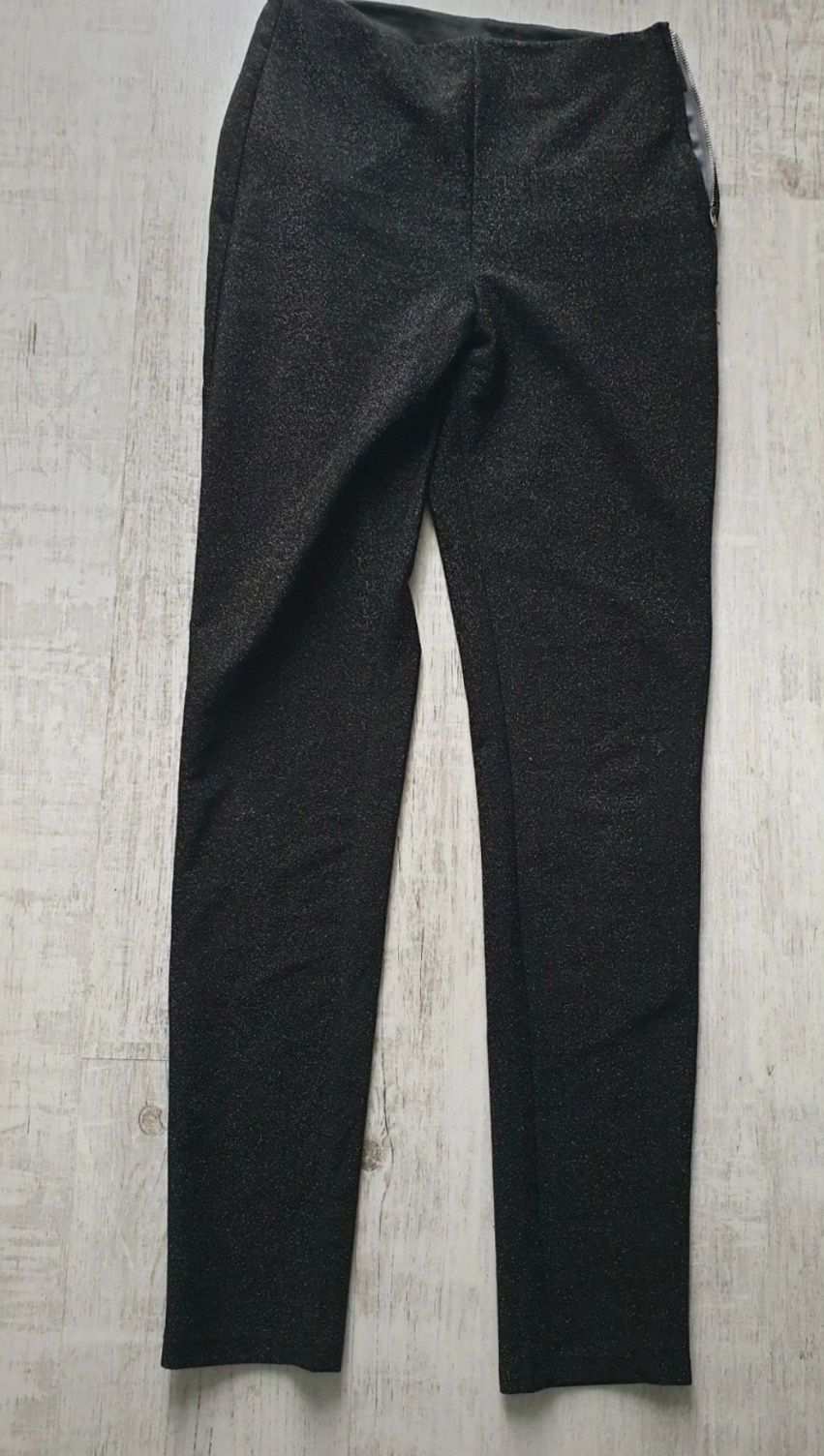 Brokatowe spodnie H&M xs 34 jak leginsy