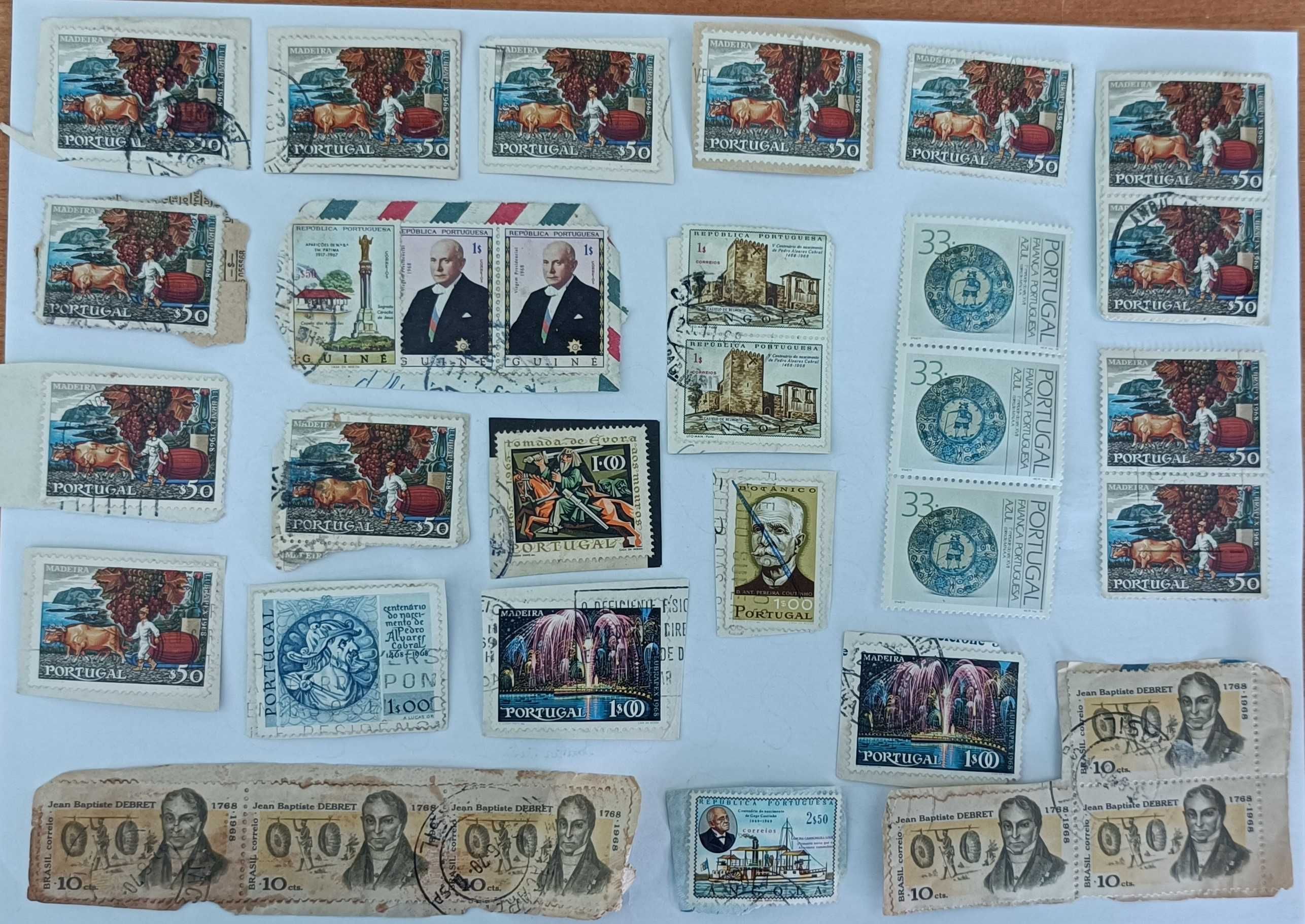 +/-300 selos usados portugueses e estrangeiros
