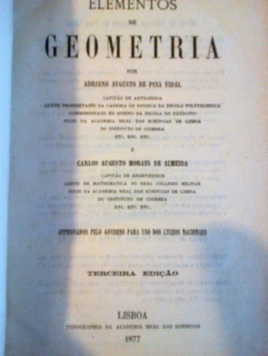 Elementos de Geometria, Adriano Augusto Pina Vidal e Carlos Augusto M