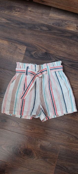 Szorty krótkie spodenki damskie len/bawełna 34 nowe