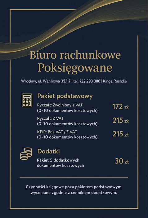 Biuro rachunkowe Poksięgowane Wrocław usługi ksiegowe online
