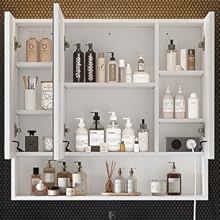 Szafka łazienkowa z lustrem i oświetleniem LED oraz gniazdkami