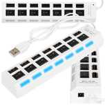 Hub adapter rozdzielacz USB na 7x USB BLOW HUB-06 60cm biały 86-074#