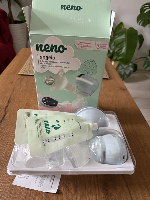 3-gazowy bezprzewodowy laktator Neno angelo,kolektor na mleko/woreczki