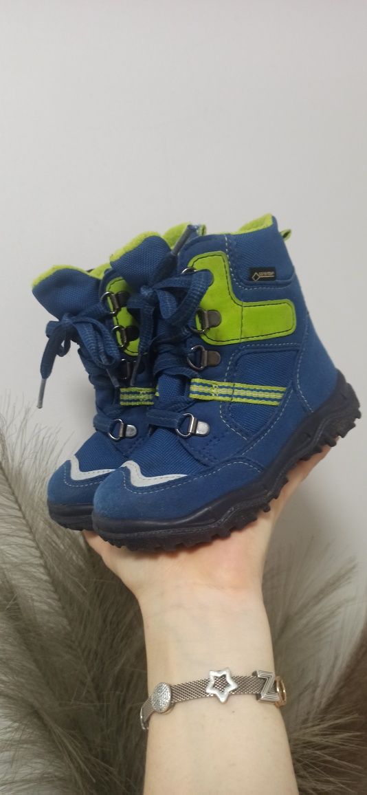 Śniegowce buty zimowe odblaski Superfit 24 niebieskie Gore-Tex