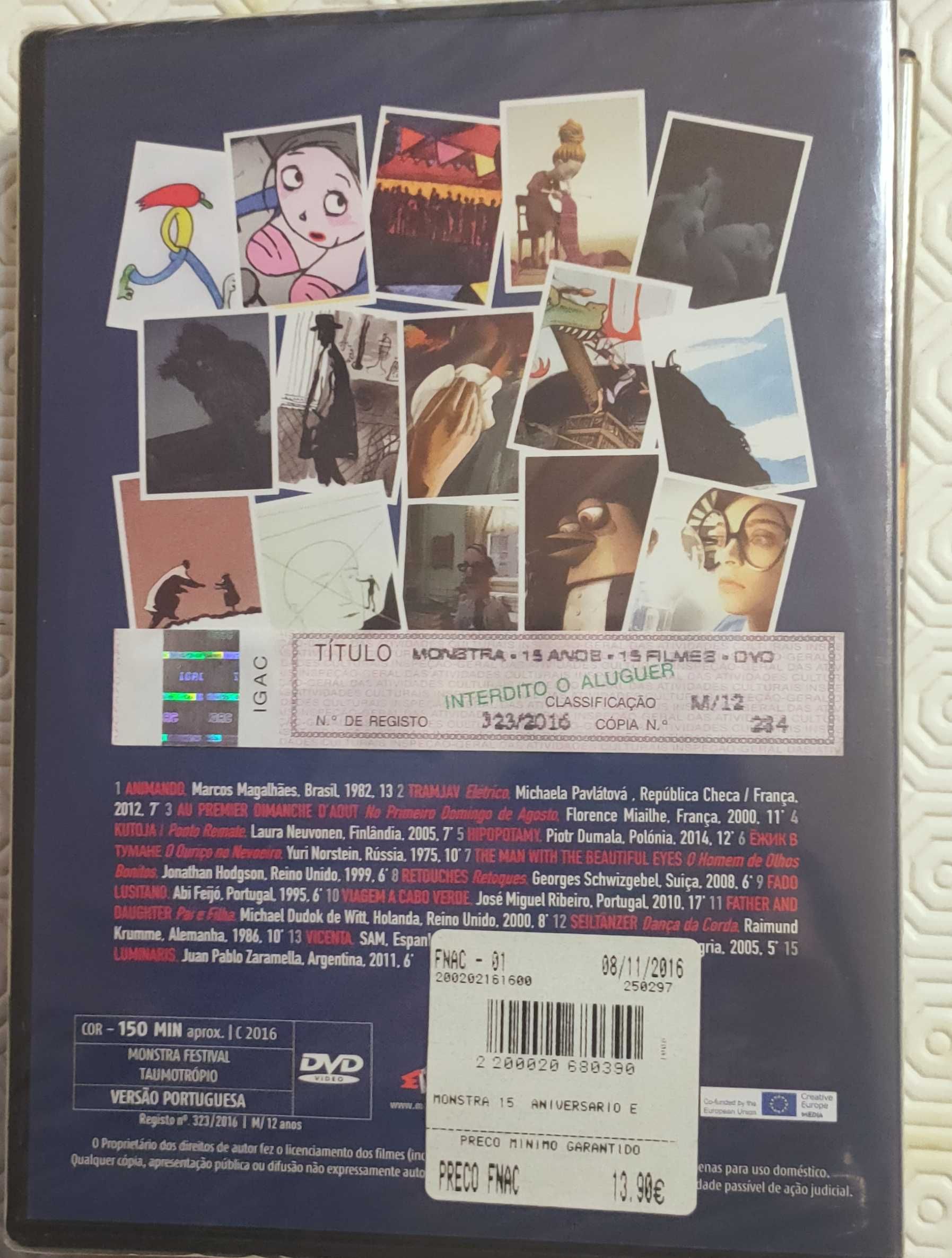 DVD novo Monstra 15 anos, 15 filmes