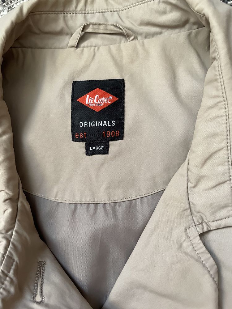 Płaszcz trench khaki L Lee Cooper z paskiem