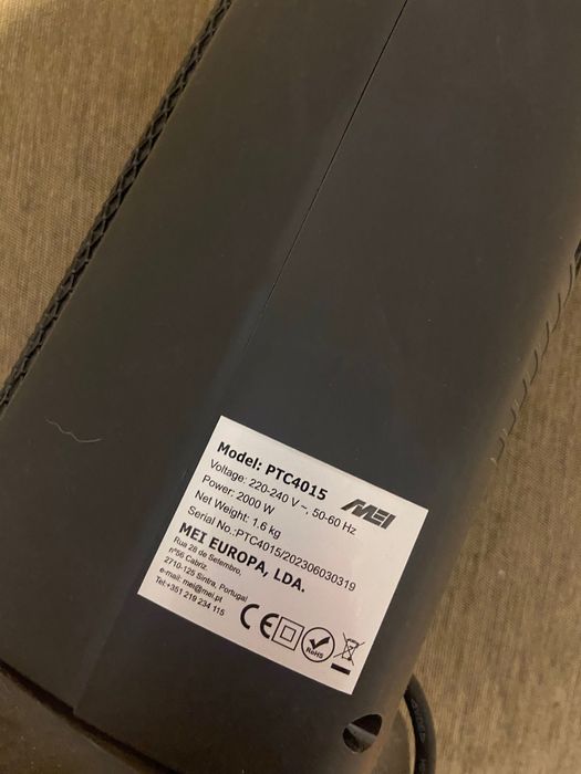 Aquecedor elétrico com ventoinha 2000w