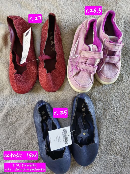 Buty balerinki.5.10.15 nike nowe baletki trampki Dla dziewczynki