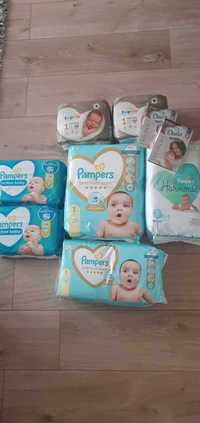 Zestaw pampers różne rodzaje + pieluszki Lupilu GRATIS