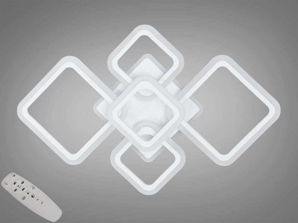 Стельова LED люстра 80W з димером і підсвіткою