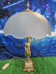Piękna ciężka antyczna lampa mosiężna