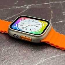 Розумний годинник Smart Watch 8 Ultra, помаранчевий ремінець.