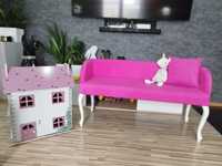 Sofa kanapa różowa fuksja okazja dla dzieci do sesji zdjęciowej