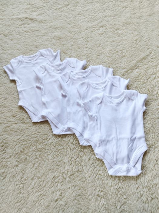Body białe krótki rękaw roz. 56-62 NOWE