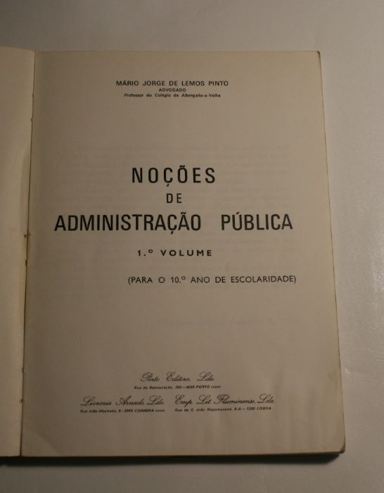 E1 - Livro: Noções de Administração Pública - 10º Ano de Escolaridade