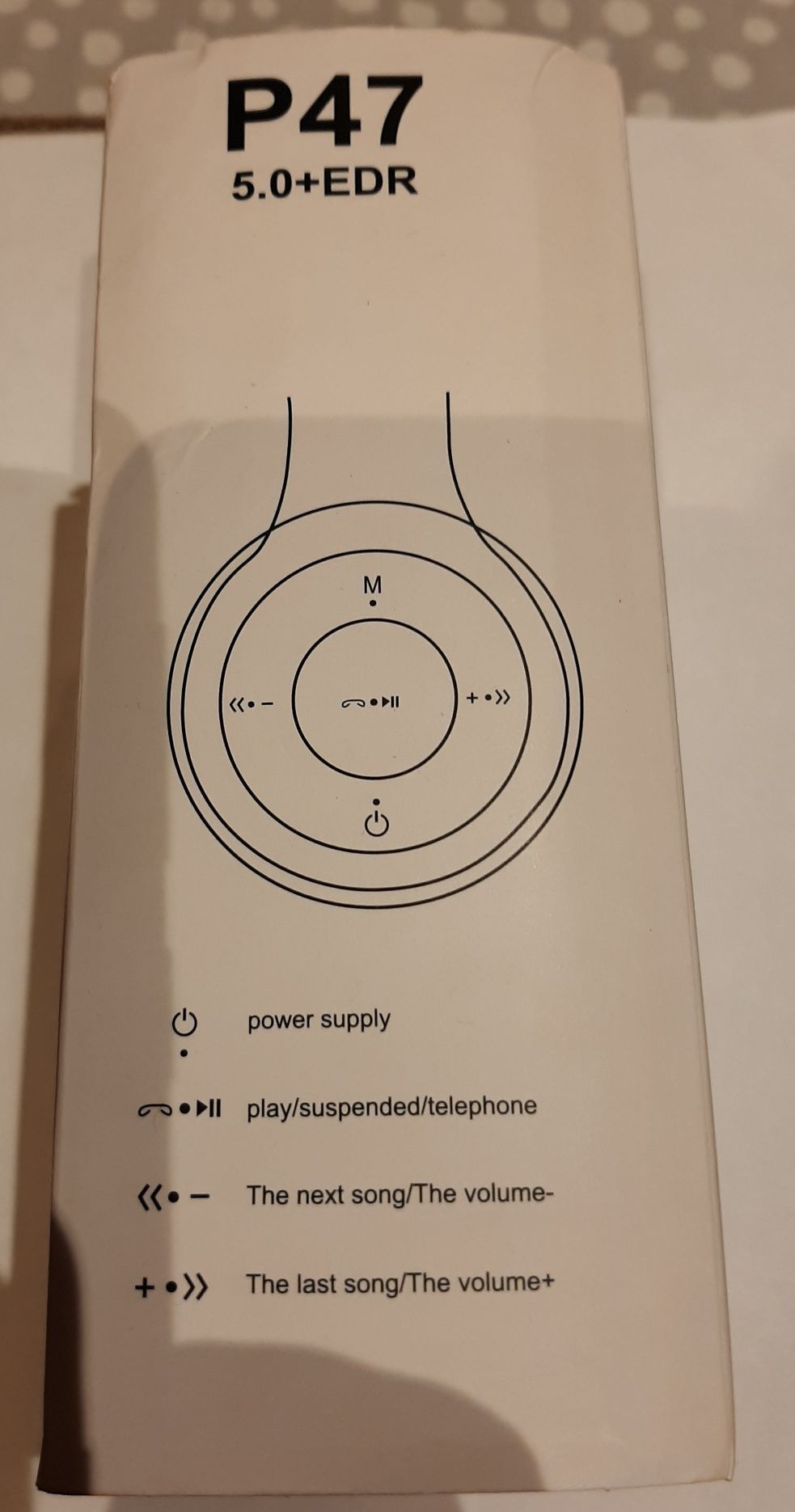 Słuchawki bezprzewodowe nauszne P47 Wersja Bluetooth: V5 + EDR