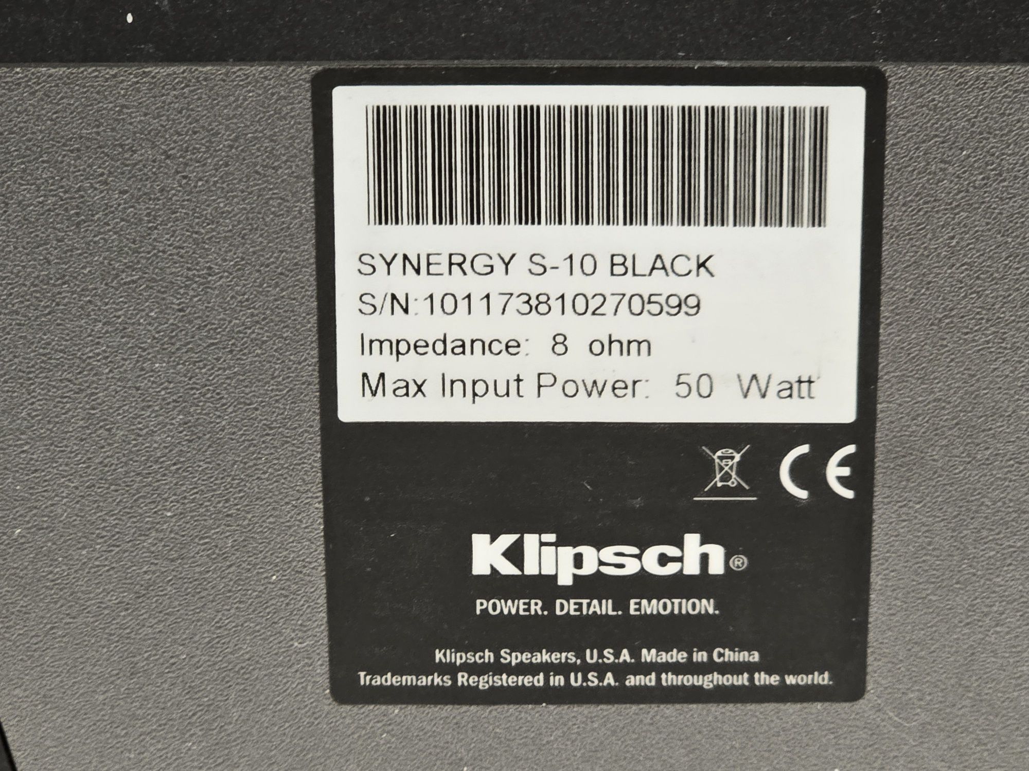 Klipsch S 10 synergy bi polarne ścienne kolumny surround