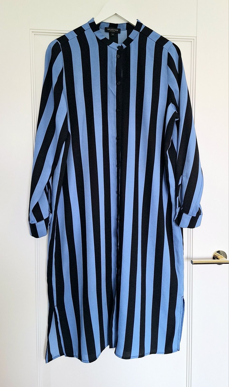 Sukienka midi koszulowa 40 L paski pants Selected femme luźna na guzik