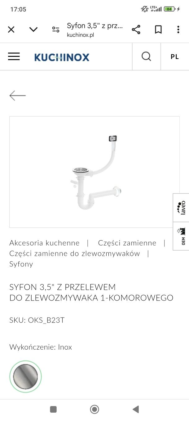 Zlewozmywak jednokomorowy z ociekaczem