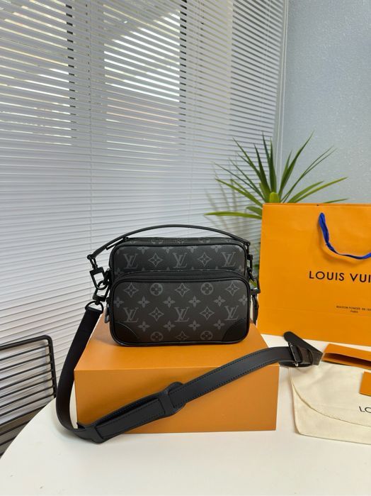Сумка мужская Louis Vuitton mini soft  tuunk черная кожаная оригинал