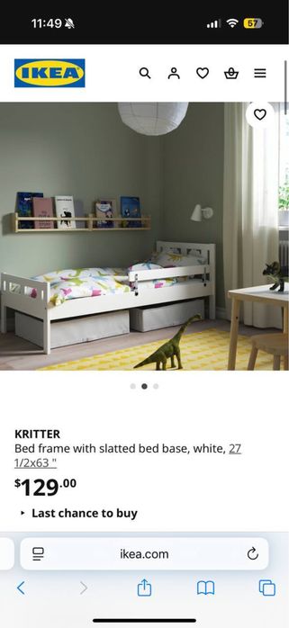 Cama infantil IKEA com colchão