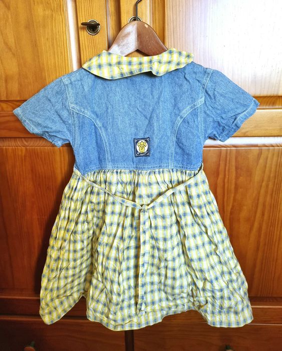 Vestido azul e amarelo Tik & Tak, 104 centímetros