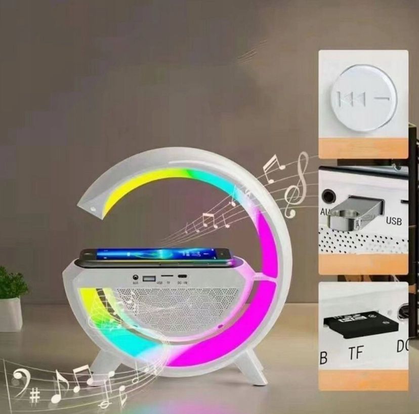 Ładowarka indukcyjna Lamkpa Led Głośnik BT, Radio super prezent