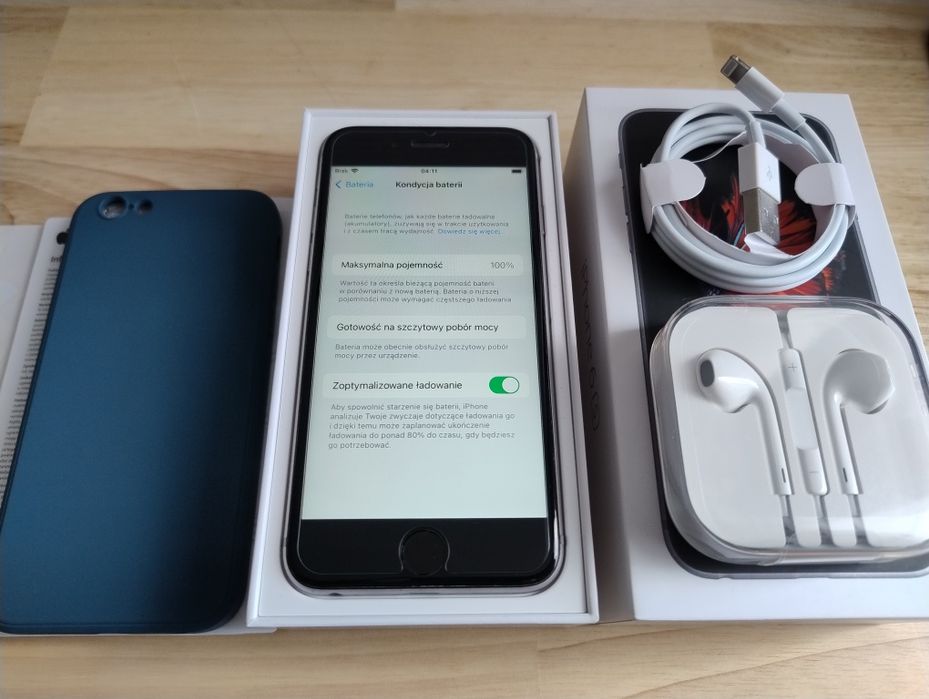 iPhone 6S 32GB Space Gray + case + sluchawki + kondycja 100%