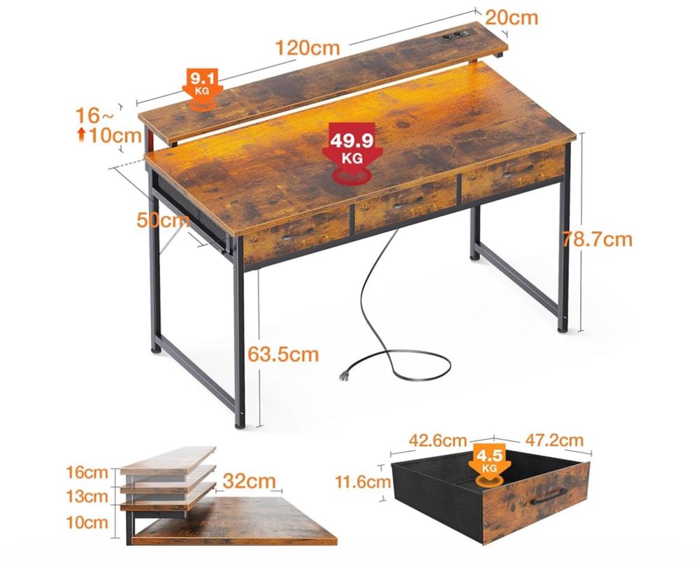 Mesa secretária com Led