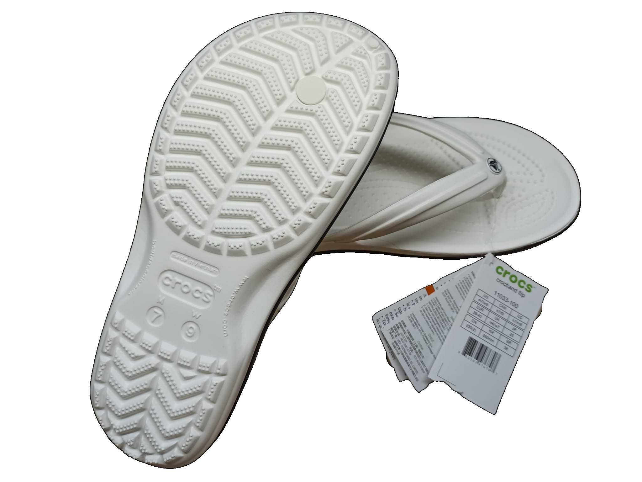 NOWE Klapki JAPONKI CROCS męskie damskie unisex na basen BIAŁE R 43/44