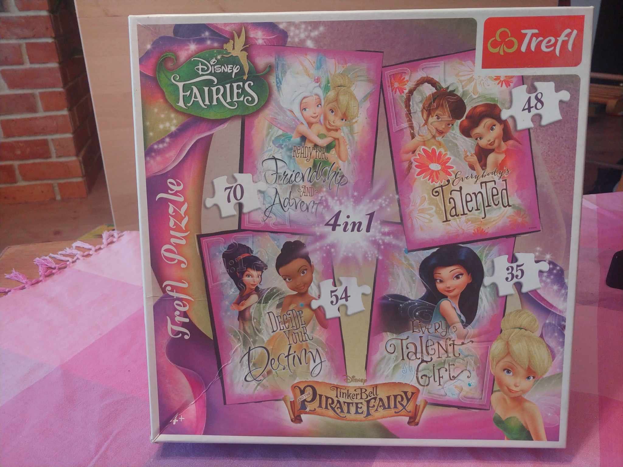 Puzzle Disney Fairies (Wróżki, Dzwoneczek) 4 w 1: 35, 48, 54 i 70 el.