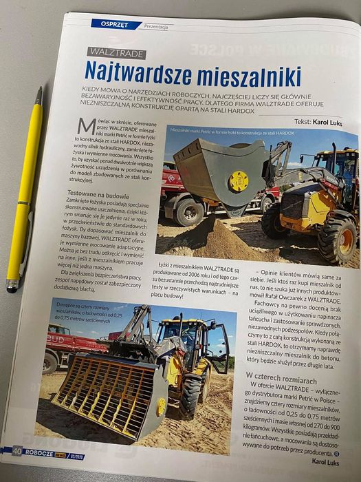 Mieszalnik do betonu HARDOX, łyżka z mieszalnikiem do betonu. Petric