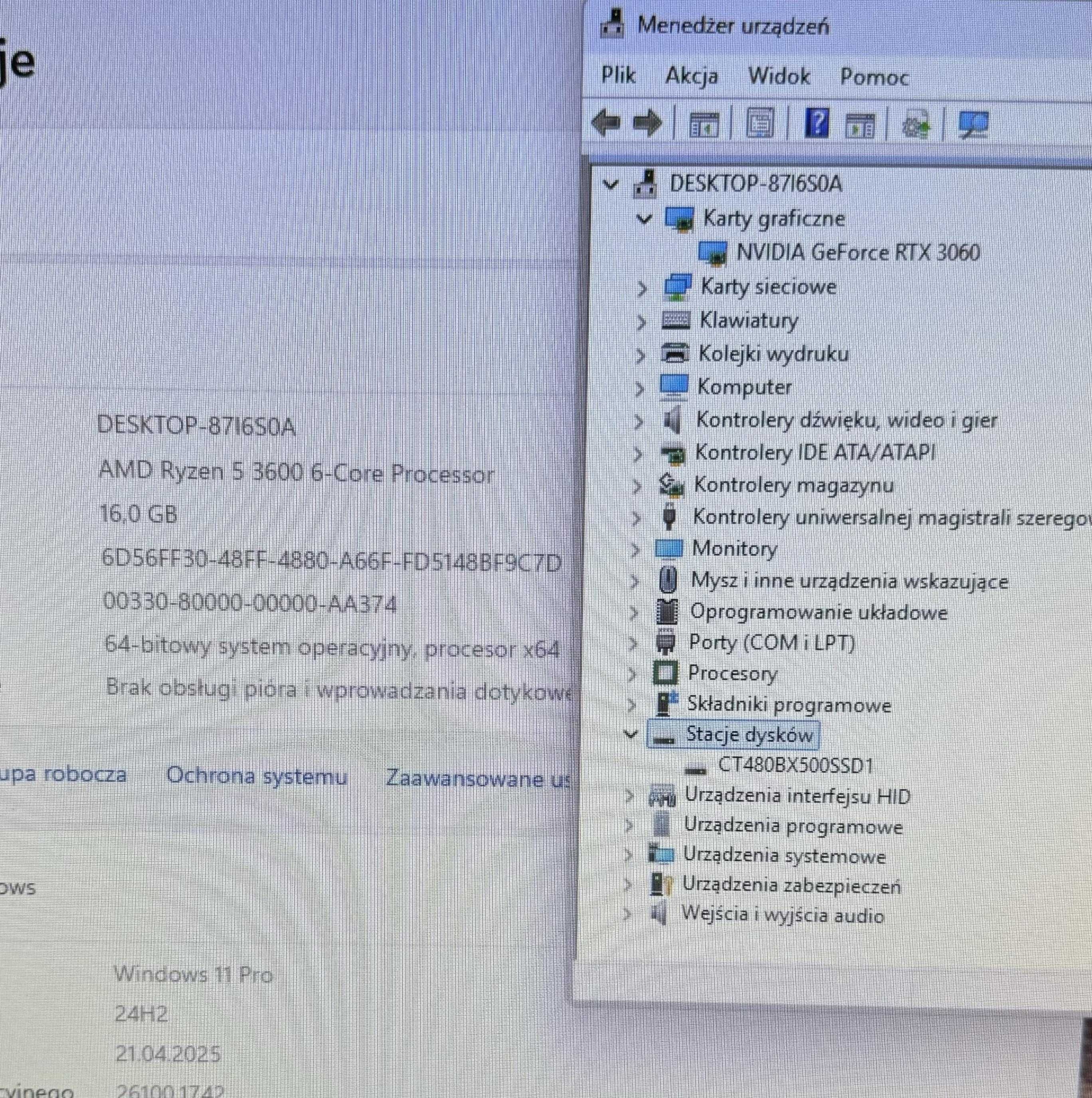 gamingowy komputer rtx3060 r5 3600 ssd 512