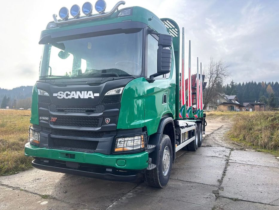 Scania G500 6X4 EURO 6 Resor Resor Do drewna Lasu dłużycy kłody stosu Palfinger Epsilon Loglift Kesla Jonsered  Penz 12Z9.50  Palfinger Epsilon Loglift Kesla Jonsered