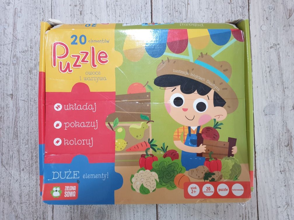Puzzle warzywa Zielona Sowa 20 elementów 2+