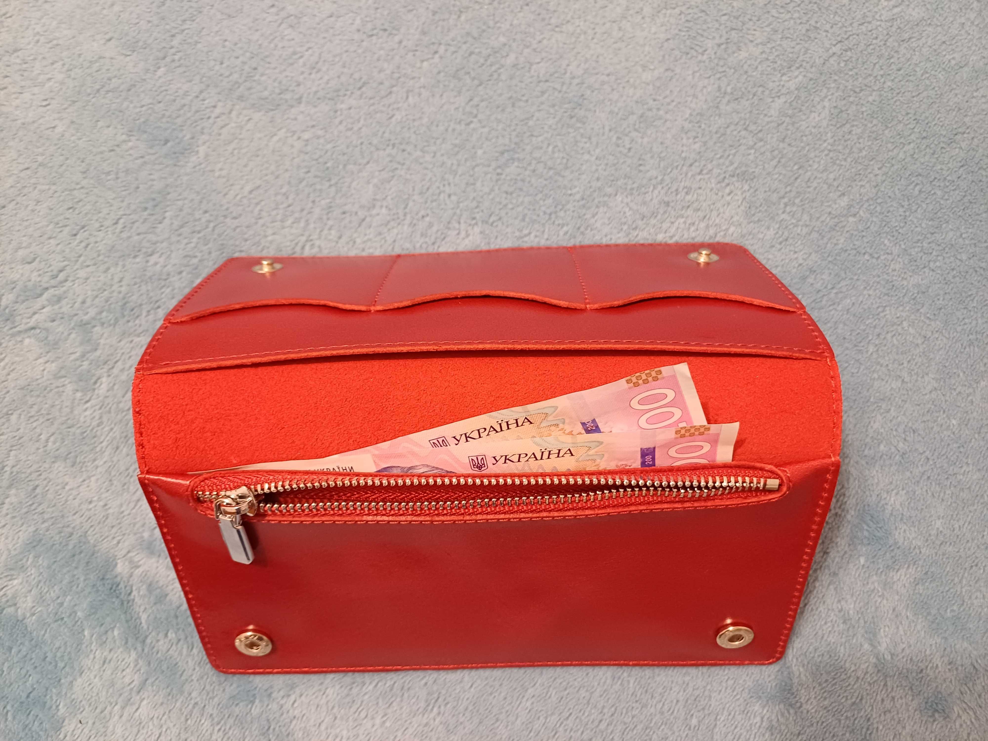 Бумажник женский вертикальный из кожи алькор SHVIGEL 16194 Красный