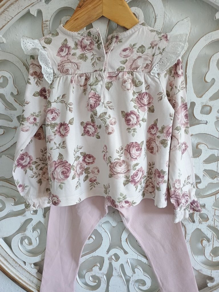 NEWBIE bluzeczka plus legginsy H&M rozmiar 92