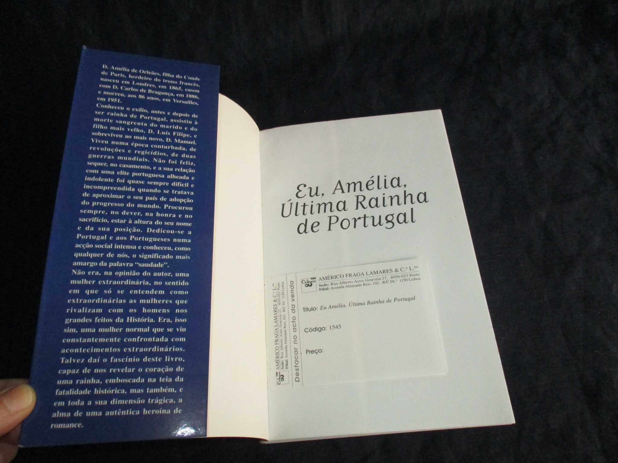 Livro Eu Amélia Última Rainha de Portugal