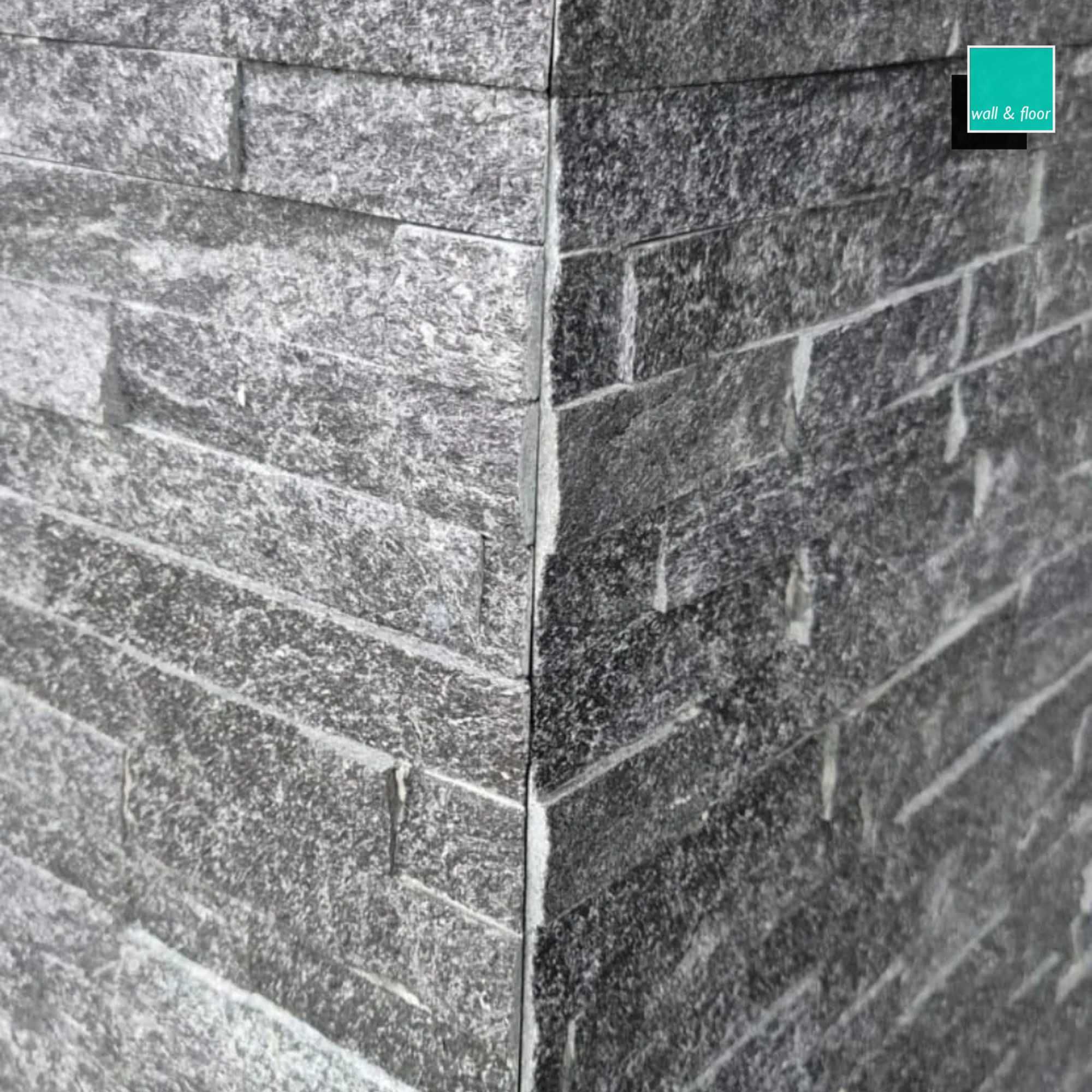 Kamień elewacyjny dekoracyjny czarny 10x36 Black Slate Stackstone