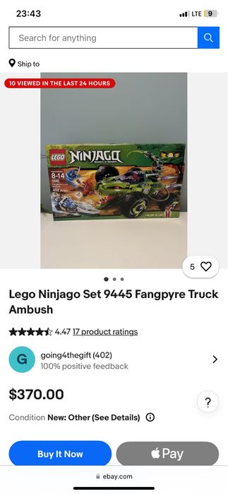 Lego Ninjago Set 9445 Fangpyre Truck Аналог